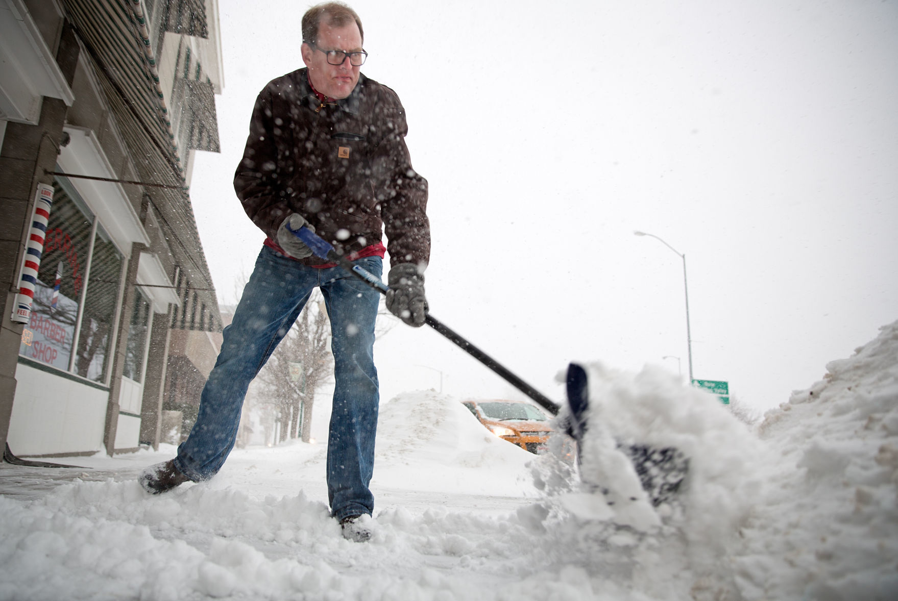 Shoveling snow